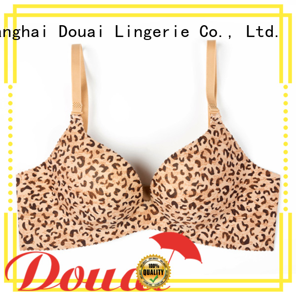 Douai durable black seamless bra design for madam