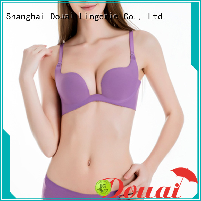 Douai colorful u shape plunge bra customized for party