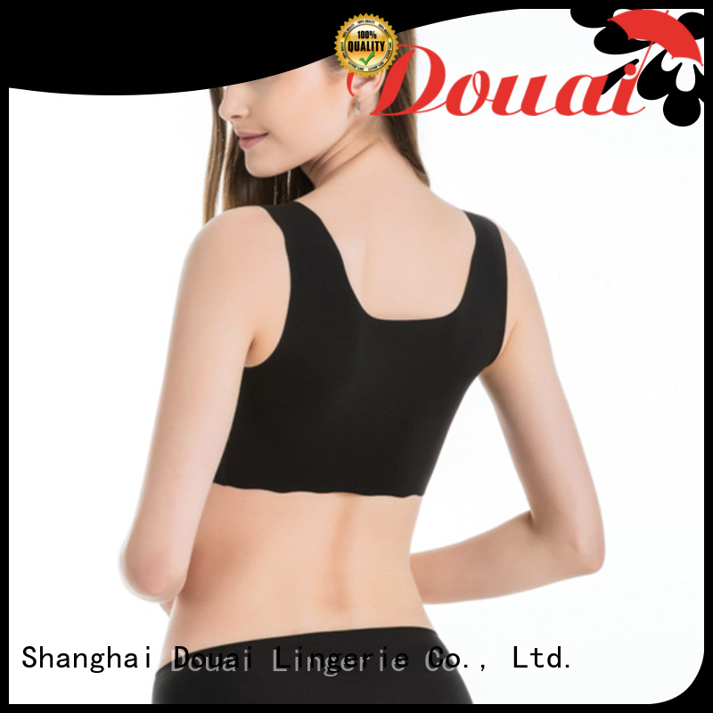 Douai elastic push up sports bra factory price for hiking