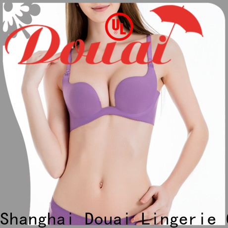 Douai colorful u shape plunge bra customized for beach